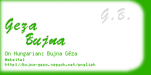 geza bujna business card